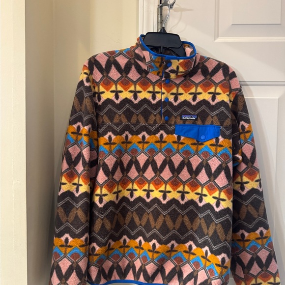 Patagonia Other - Patagonia Men's Printed Synchilla Snap-T Fleece Pullover‎ - Multi Pink/Brown